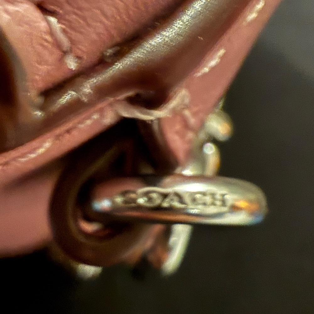Coach Pink Leather Morgan Card Case on a Chain - Picture 15 of 16